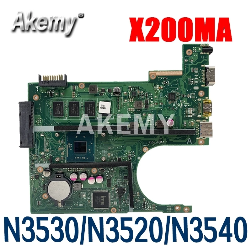 

90NB04U1-R00201 X200MA Laptop Motherboard For ASUS F200M X200MA Mainboard N3530/N3520/N3540 CPU 4GB RAM