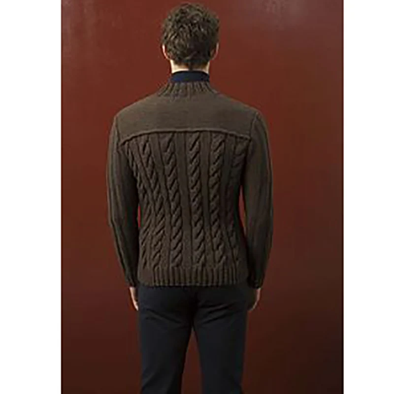 Зимний мужской свитер кардиган Повседневный мягкий удобный коричневый Толстый