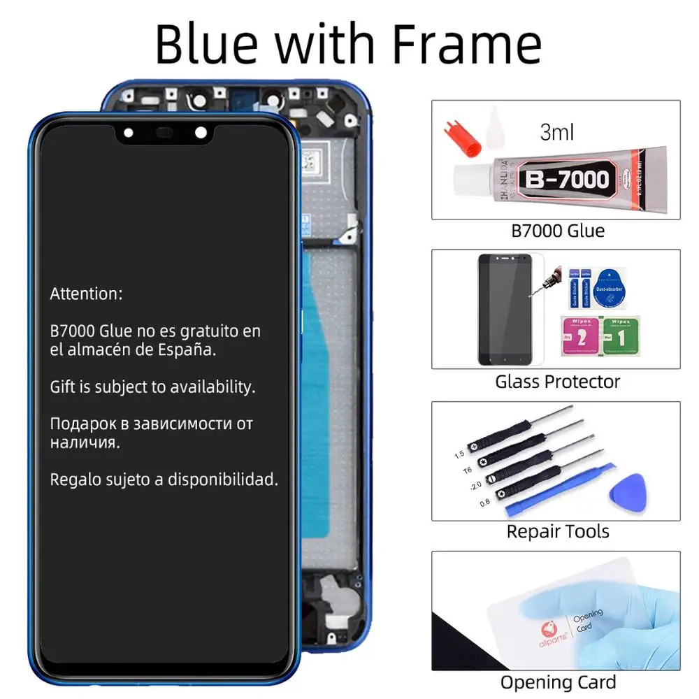 Nova 3i Blue Frame Дисплей для HUAWEI Nova 3 3i LCD в сборе с тачскрином черный - Цвет: Nova 3i Blue Frame
