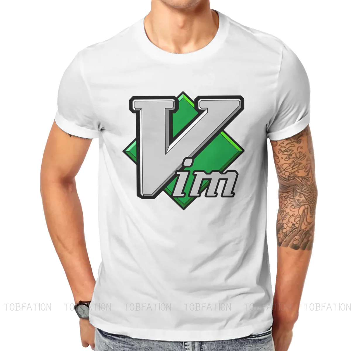 

Linux Operating System Tux Penguin Fabric TShirt VIM Elegant T Shirt Oversized Men Clothes Printing Big Sale