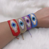 zhongvi adjustable evil eye bracelet miyuki bracelet pulseras mujer vintage handmade crystal tassel bracelets for women jewelry