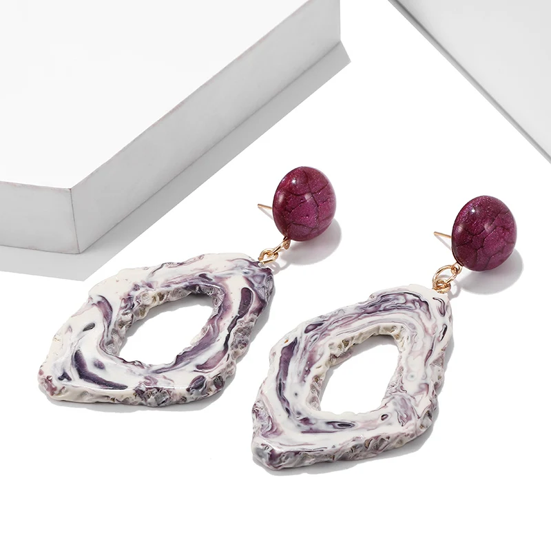 Новинка 2019 модные серьги для женщин большие геометрические акриловые смешанные