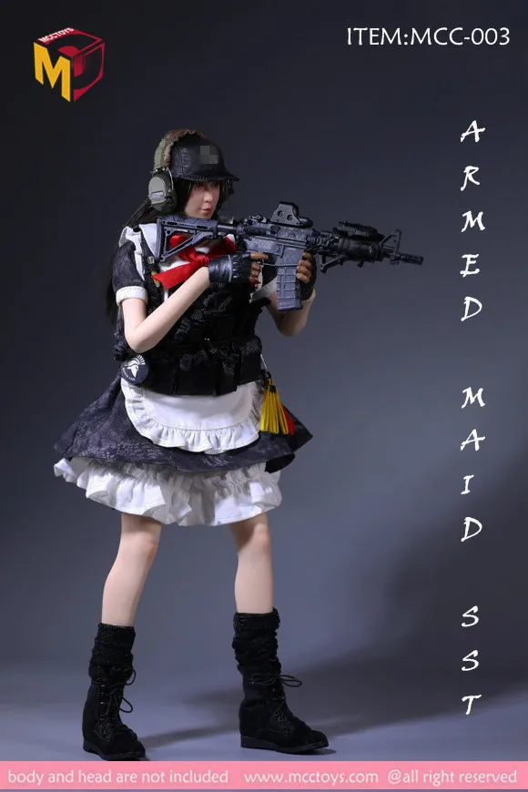

In stock MCCTOYS 1/6 black python pattern camouflage armed maid suit MCC-003 12 inch female doll available