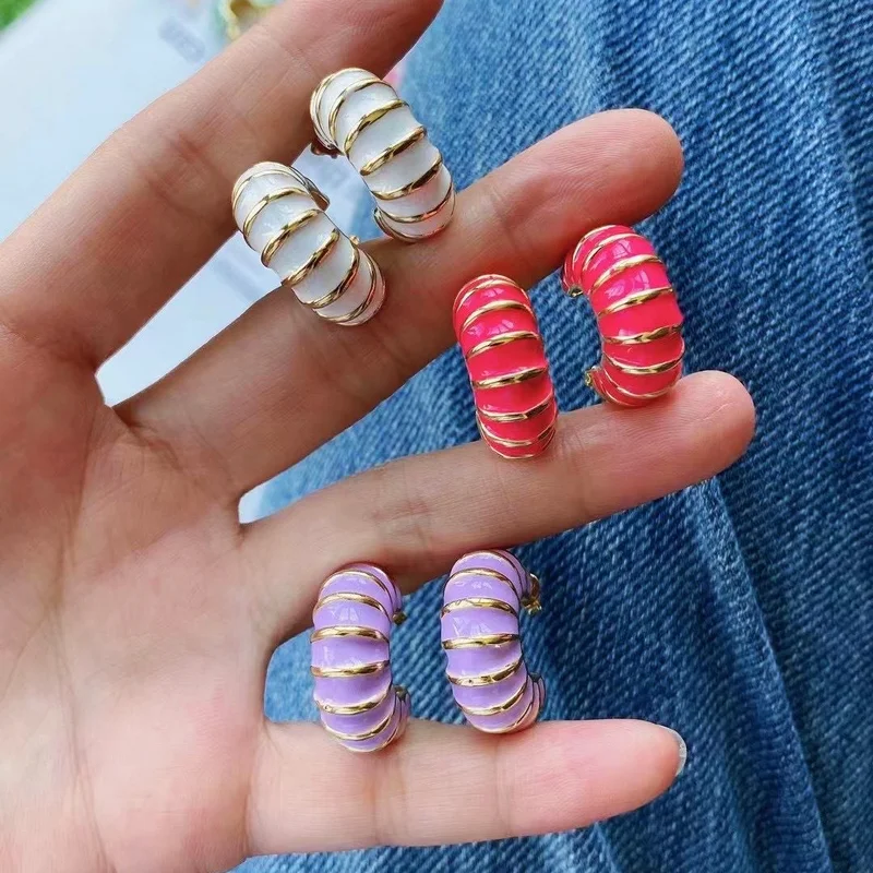 10pair/lot Fashion lovely earring colorful cute shape enamel stud new design women's love cheap wholesale |