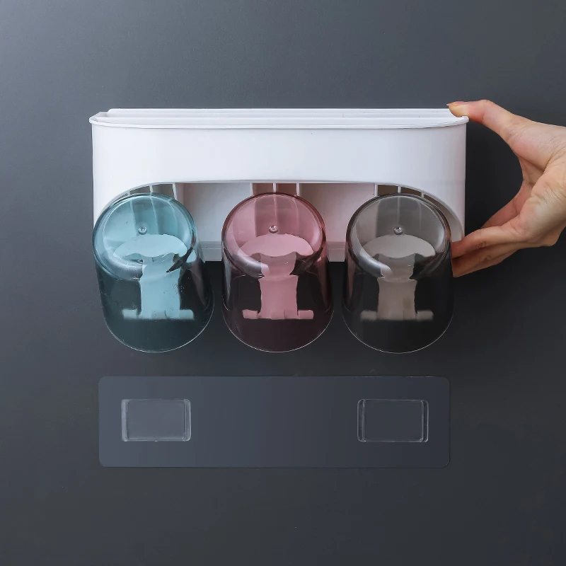 

Automatic Toothpaste Dispenser Squeezer Toothbrush Holder Makeup Storage Rack Hair Dryer Shelf Bathroom Cosmetic Organizer