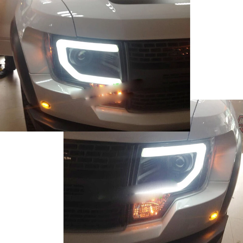 للبيع تصفيف السيارة رئيس مصباح غطاء لسيارة فورد F150 رابتور LED المصابيح الأمامية 2009-2019 ضوء الجري النهاري دي أر إل الفرامل بدوره إشارة الذيل مصباح