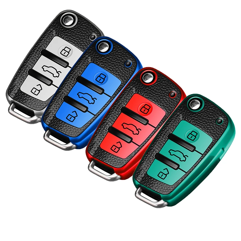 Углеродное волокно ТПУ 3 кнопки складной пульт дистанционного флипа ключа