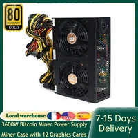 3600w bitcoin miner power supply miner case with 12 graphics cards 180 260v eth mining power supply psu computer server