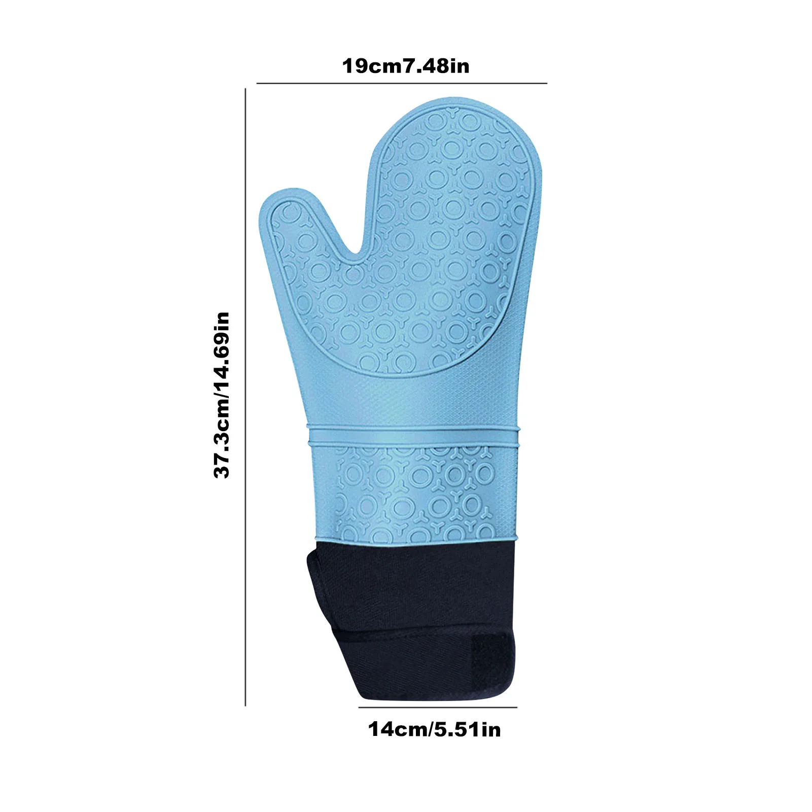 

Silicone Oven Mitt with Adjustable Cuff Waterproof Pot Holder Thicken High-quality Material Durable Household Kitchen Supplies