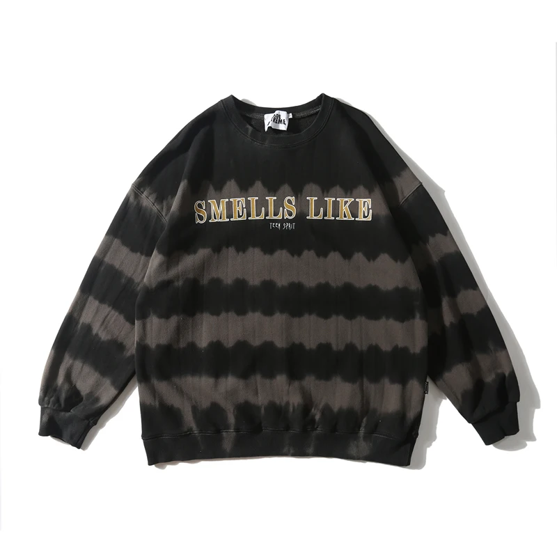 В стиле ретро в хип хоп Для мужчин толстовки с О образным вырезом Strieped узор