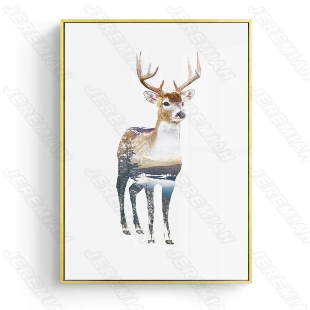 

Wolf Deer Bear Animal Poster Nordic Style Wall Canvas Canvas Print Painting Now Living Room Decoration