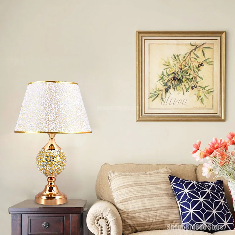 Скандинавская мозаичная стеклянная настольная лампа светодиодная прикроватная