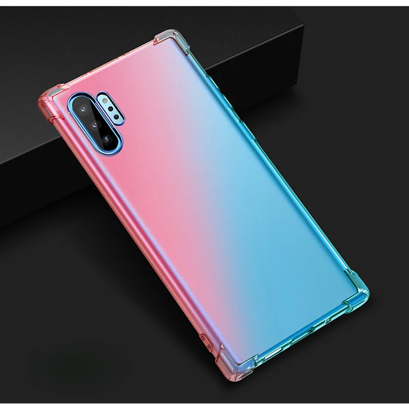 10 шт градиентный силиконовый чехол для samsung Galaxy Note + plus/Note 9/Note 8 s tpu противоударный