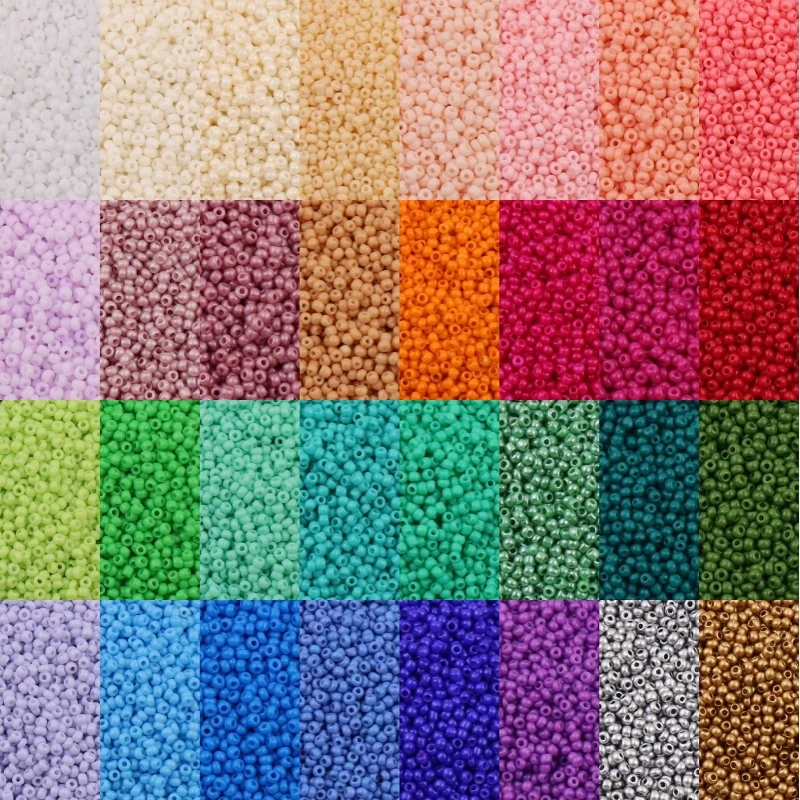 

1.5mm Glass Seed Czech Beads Small Round Loose Bead for DIY Jewelry Making Earrings Bracelet Clothing Cross-stitch Accessories