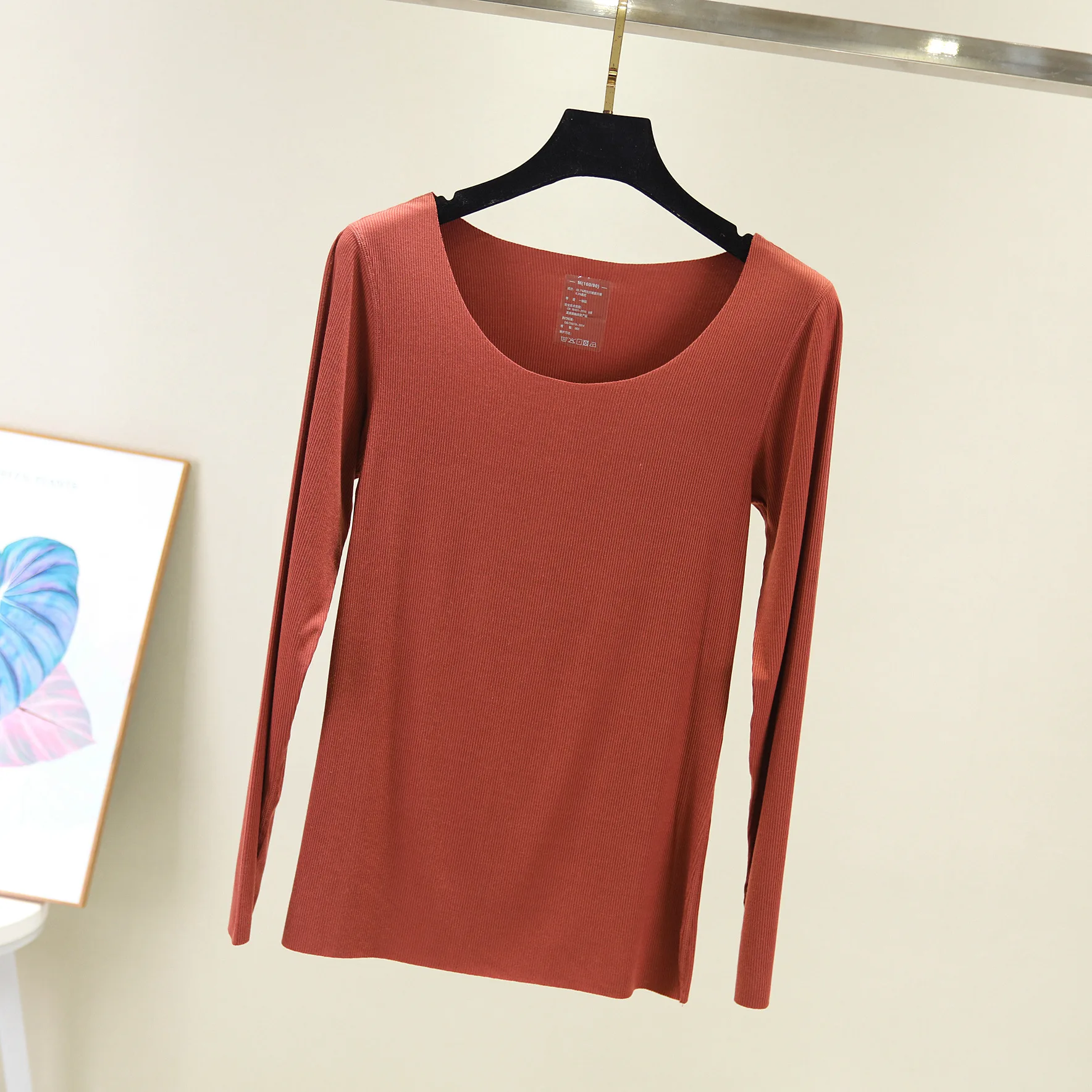 Весенняя женская Повседневная футболка с круглым вырезом однотонные красные