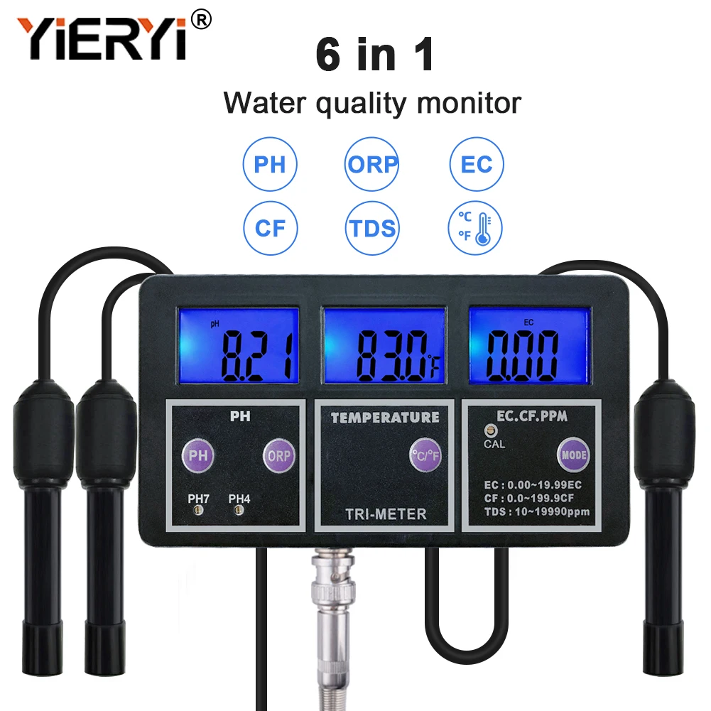 Yieryi Новинка 5 в 1 PH/ORP/TDS/EC/измеритель температуры PH 117 многопараметрический монитор