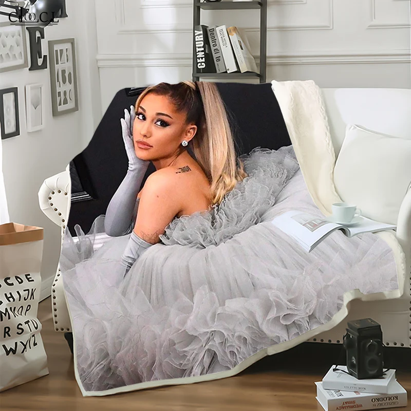 

Singer Ariana Grande Blankets 3D Print Cat Star Child Adult Quilt Sherpa Blanket Sofa Travel Teens Throws Blanket Drop Shipping