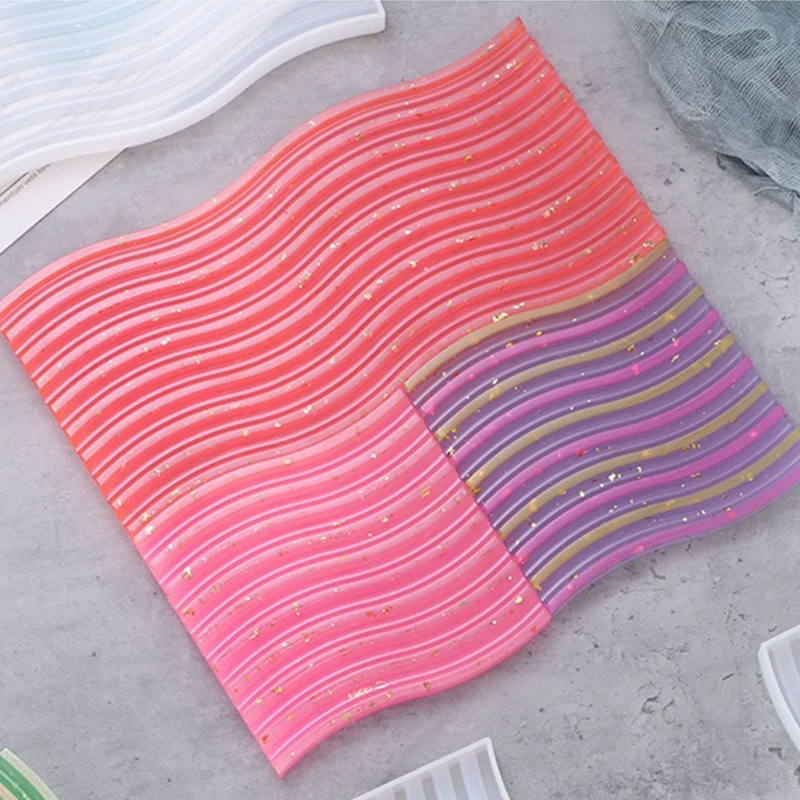 

Wave Coaster Epoxy Resin Mold Serving Plate Board Silicone Mould DIY Crafts Tool F2TD