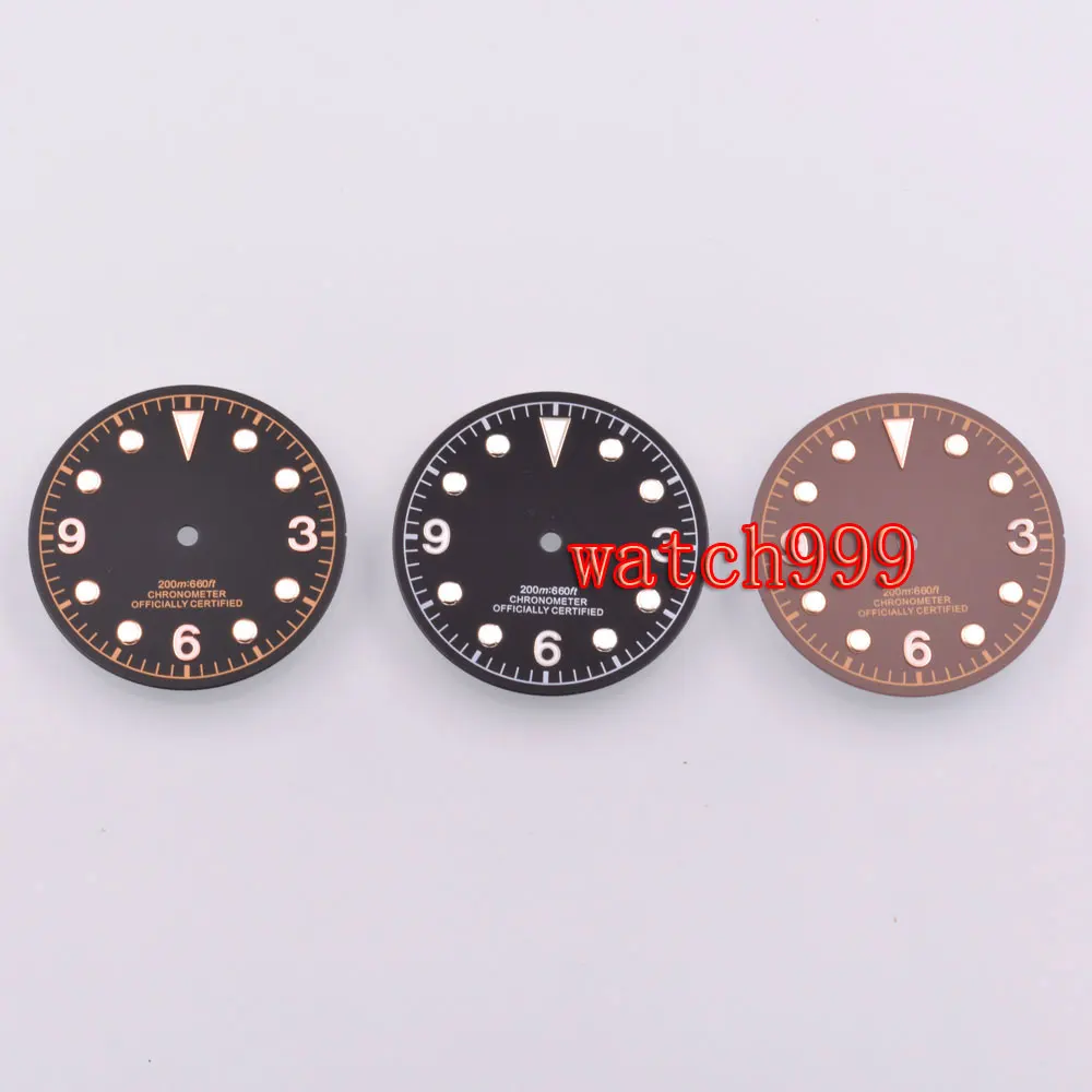 Циферблат для часов 30 5 мм светящийся черный/коричневый стерильный подходит ETA 2824