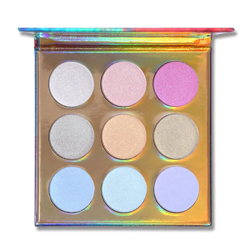 

Палитра теней для век, 9 цветов, блестящие тени для век, пудра для подсветки, подходит для всех сезонов и оттенков кожи, высокое качество