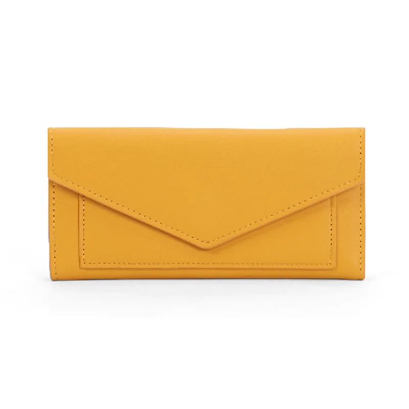 

New Thin Wallets Fashion Pink Long Three-fold Clutch Bag Women Multi-card Holder Female PU Leather Coin Purse Handbag