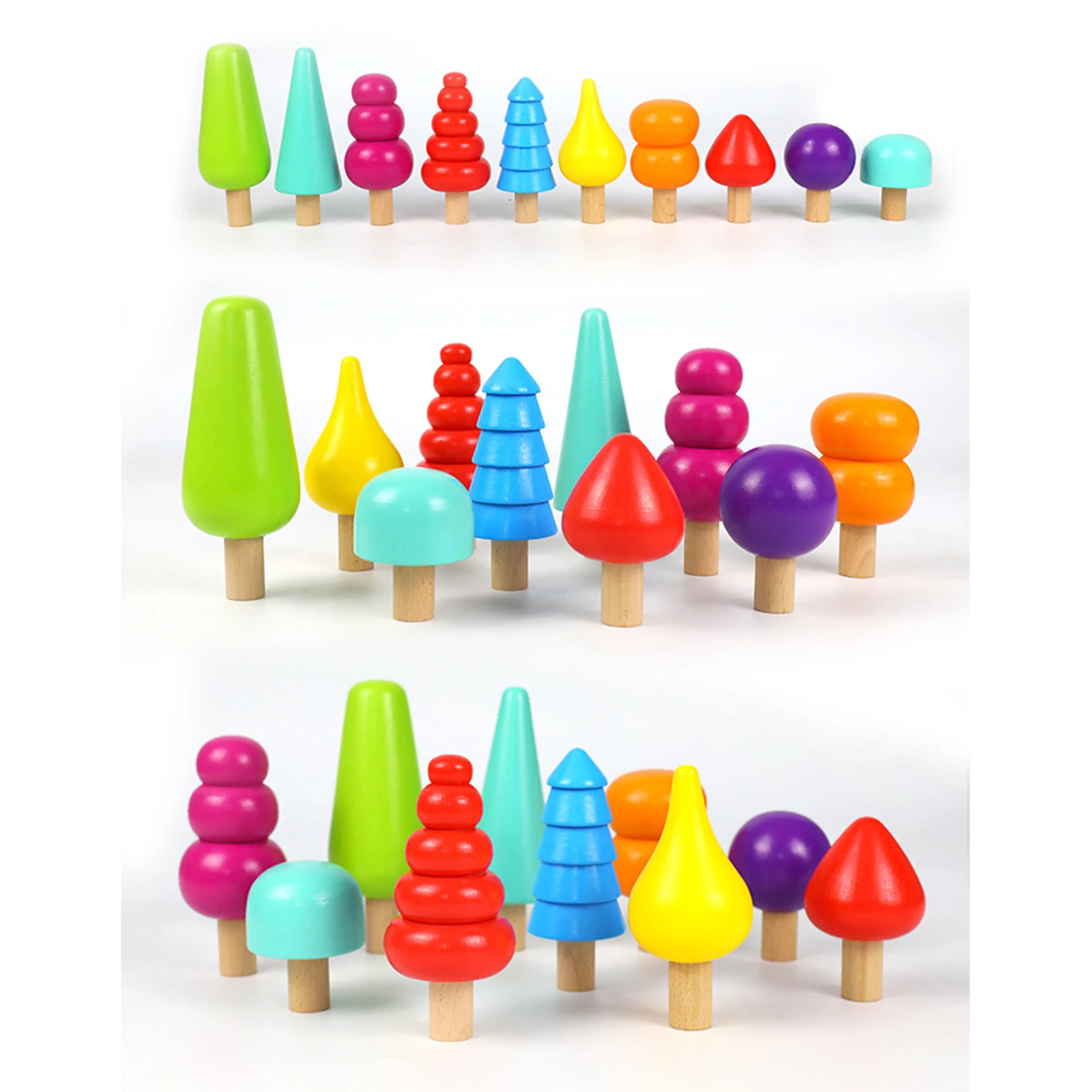 

Color Perception Creative Wooden Blocks Toys Rainbow Tree Blocks for Early Development Gift Sensory Education toys Aged
