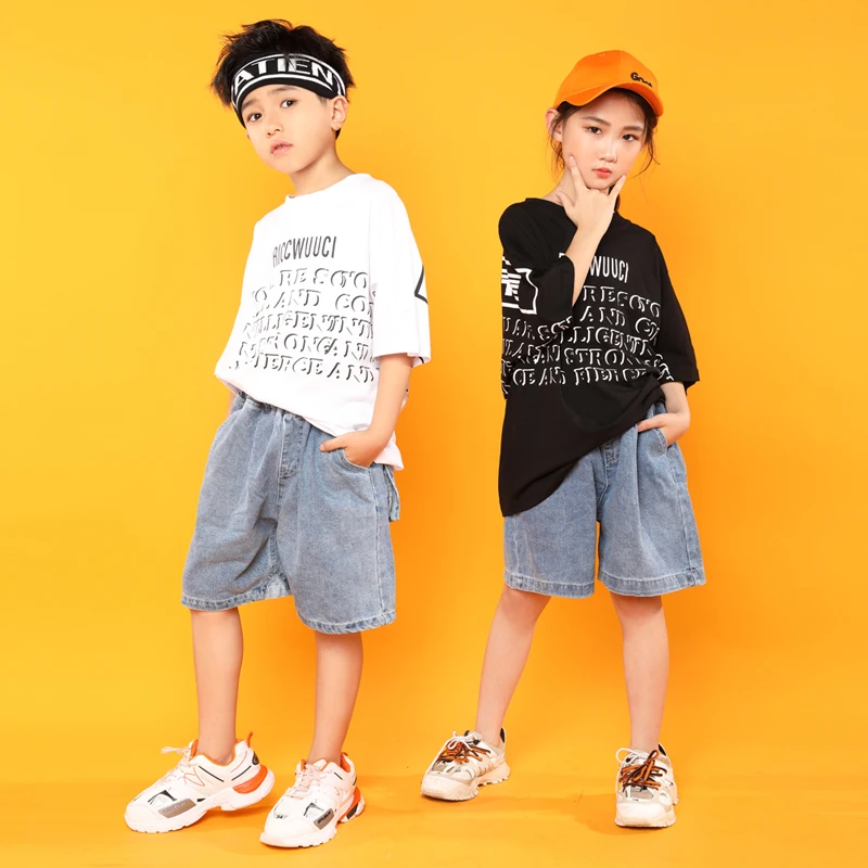 Детская одежда в стиле хип хоп свободного покроя джинсовые брюки для девочек и