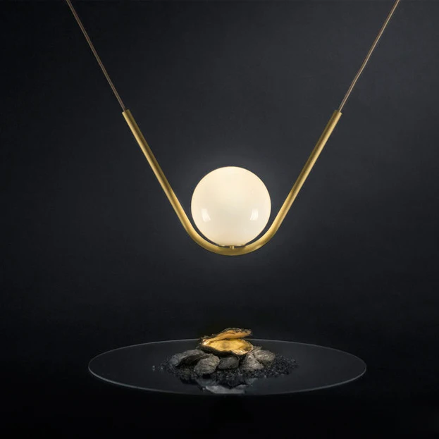 Современная стеклянная обеденная Подвесная лампа прозрачный/коньяк