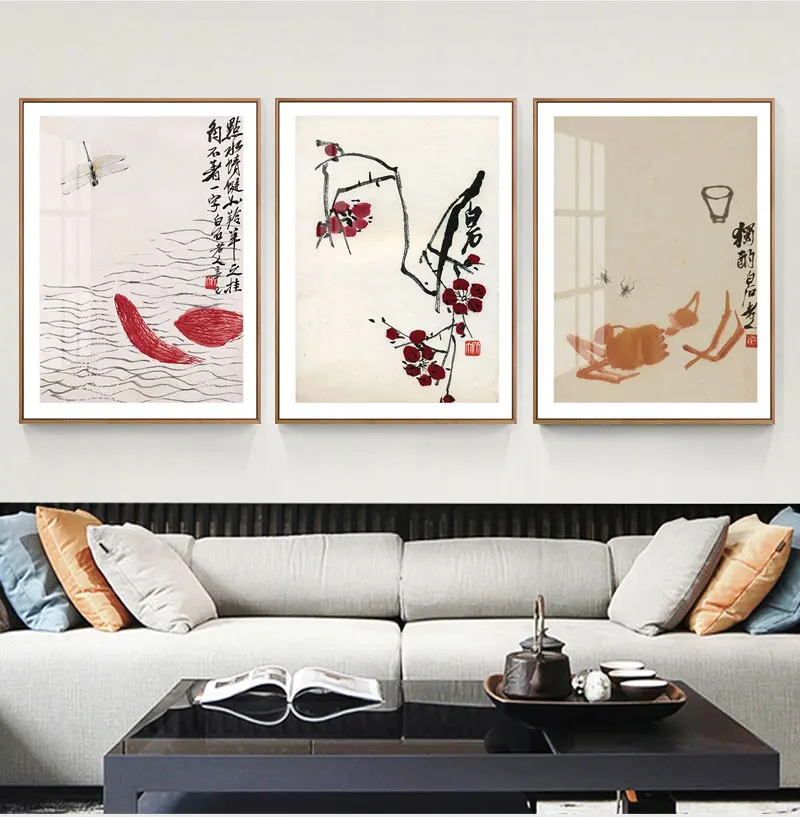 

Traditional Chinese Folk Abstract Qi Baishi Wall Art Canvas Paintings Posters Pictures Prints For Office Living Room Home Decor
