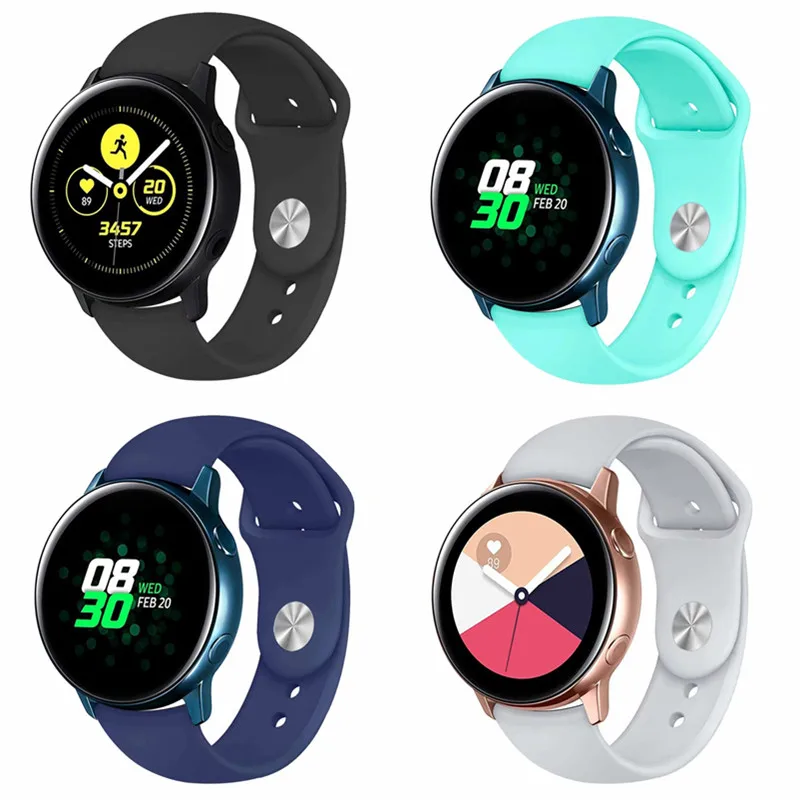 Ремешок для часов силиконовый Samsung Gear Sport S2 S3 Galaxy Watch Active 42/46 мм Huawei 22/20 мм|Ремешки
