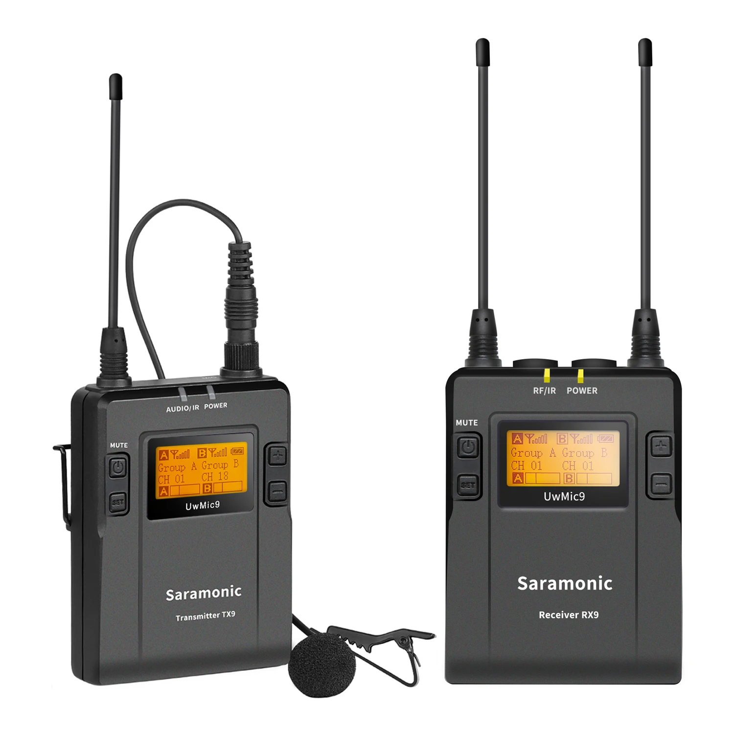 Беспроводная микрофонная система Saramonic UwMic9 Kit1 + SR-PMC1 UHF Lavalier с кабельным адаптером