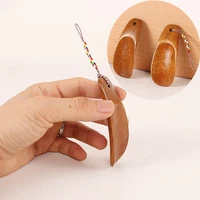 1pc mini portable natural wooden shoe horn craft long handle shoe lifter solid wood shoehorn shoes accessories 93 5cm