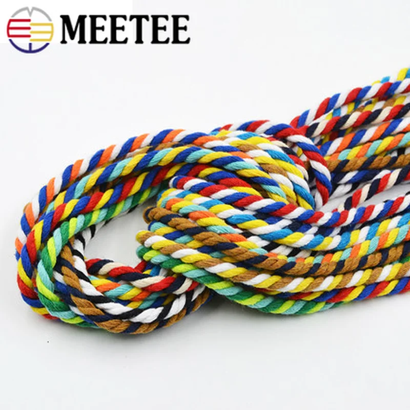 Meetee 10 м витая веревка, хлопковый шнур, сделай сам, ручная работа, для штанов, шлейка, для сумок, веревки, для украшения, шнур для шнурка, BD218