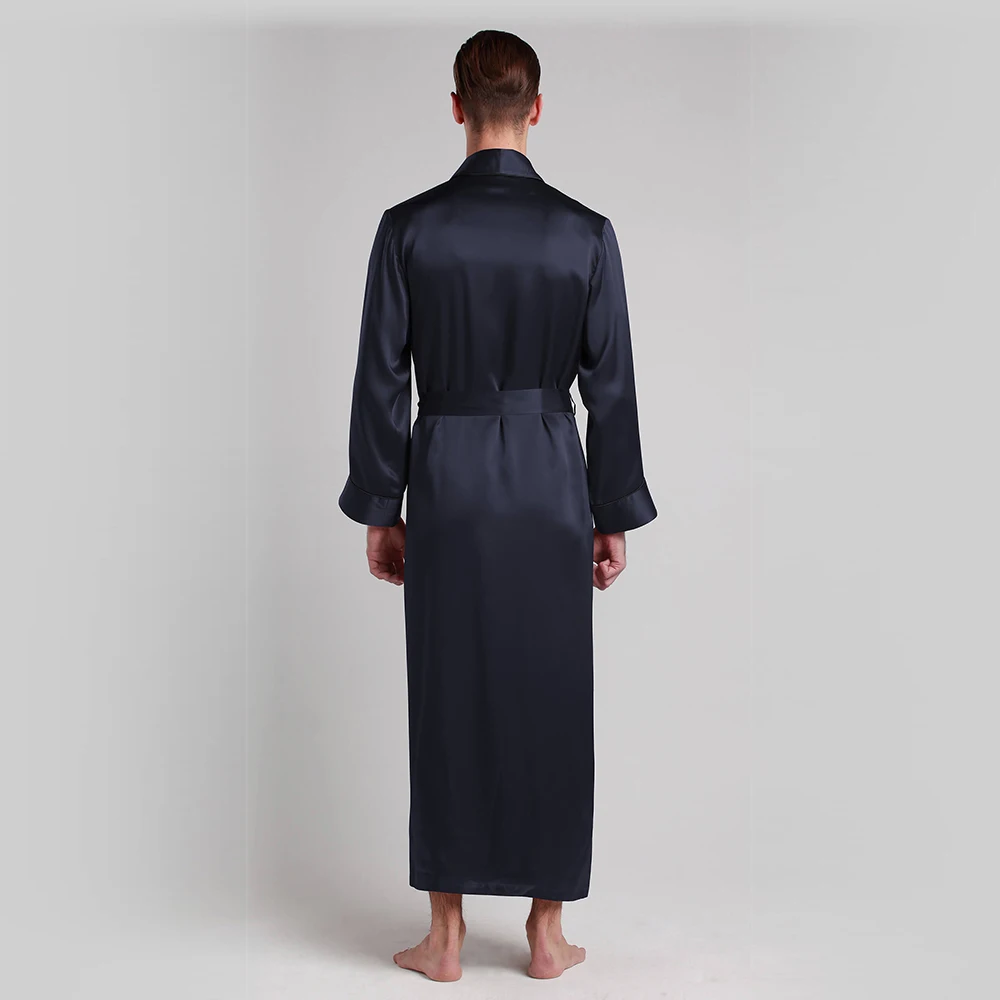 LILYSILK 100 Silk Robe Sleepwear kimono Men 22 momme Contra Full Length Luxury Natural Men's Clothing Free Shipping