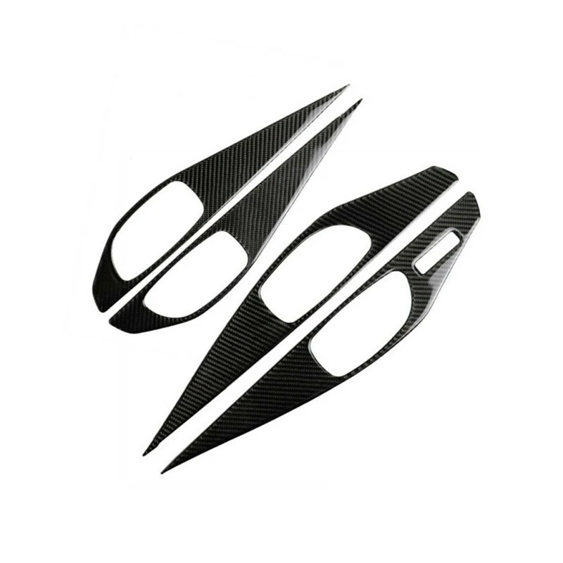 

4 PCs carbon fiber interior door handle Panel, adhesive cover for Infiniti Q50 2014-19