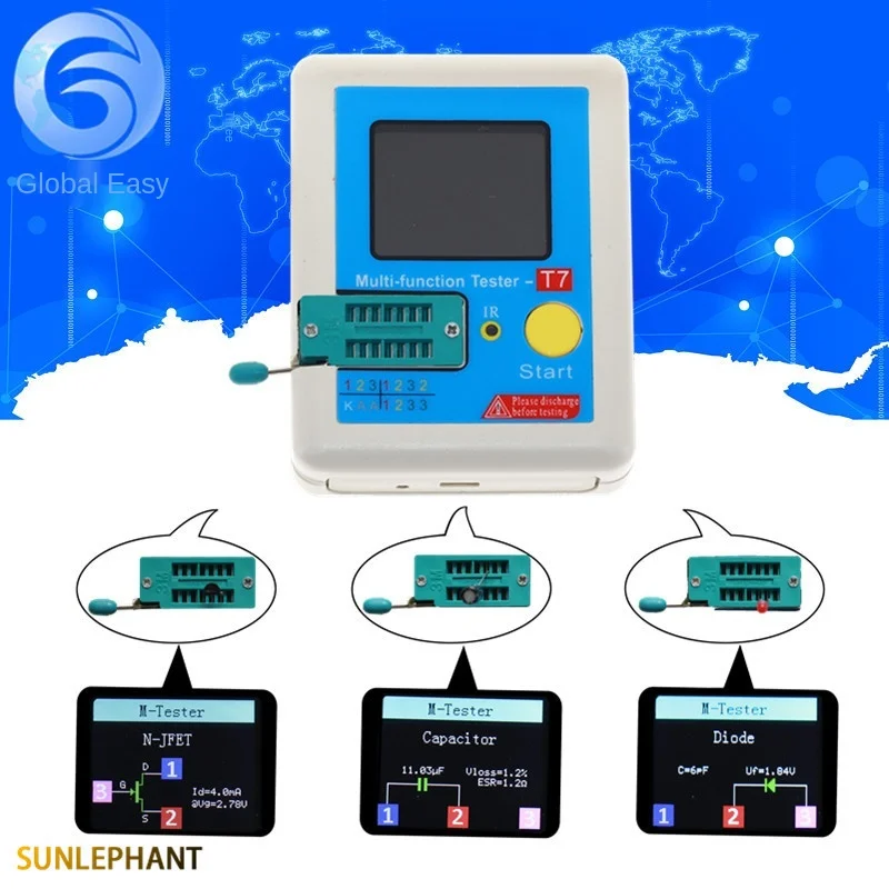 High-Speed Transistor Tester LCR-T7 Full-Color Screen Graphic Display Finished ESR Meter Multifunctional Test | Автомобили и