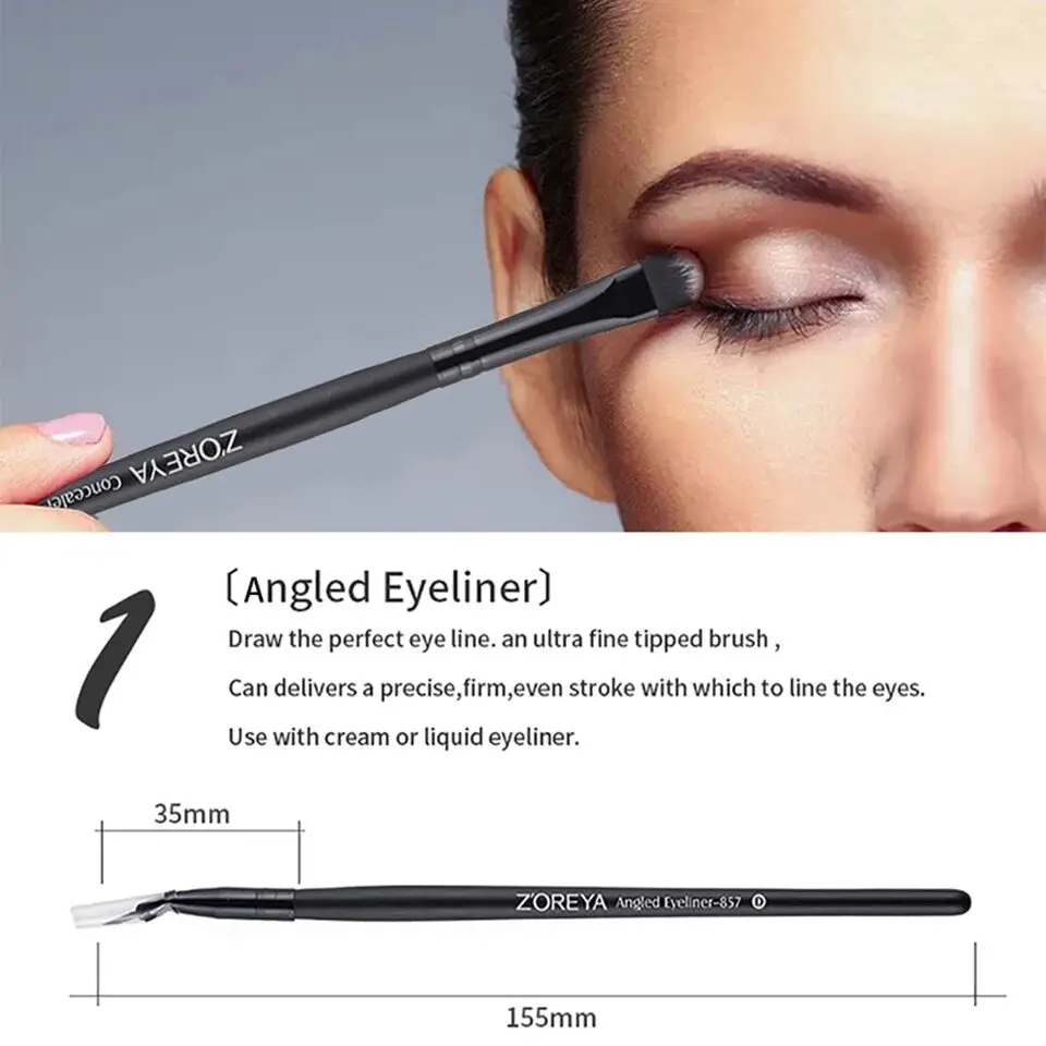 Тени для век черный макияж глаз черная портативная искусственная Кисть макияжа
