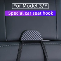 car seat hook storage portable seat rear hook carbon fiber suede black leather auto interior accessories for tesla model 3 y