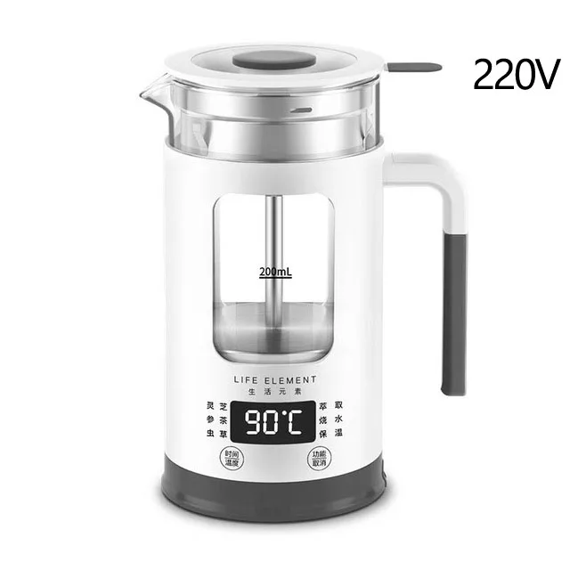 I13 with filter 220V 600 мл мини многофункциональный электрический чайник, сохраняющий здоровье, стеклянный вареный чайник, бутылка для горячей воды, теплый чайник 220 В - Цвет: I13 with filter 220V