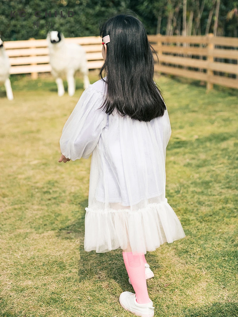 KC.Child 2020SS Latest Girl's Cotton Lining Purple Soft Double-layer Sweet Style Dress Baby Age 2-13Y | Детская одежда и обувь