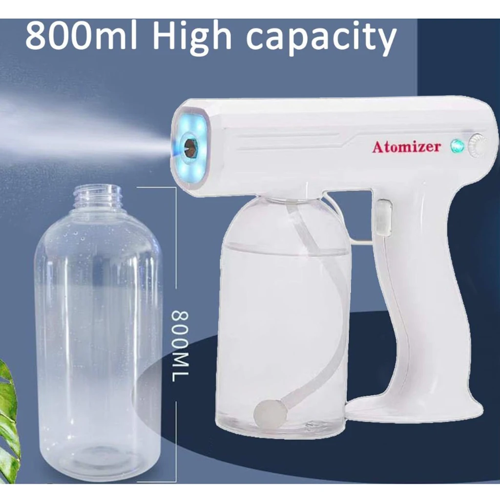 

800ml Blue Light Nano Steam Gun Atomizing Fogger Disinfection-Sprayer Gun Wireless Nano Mixed Vapor Nano Spray Machine