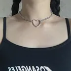 Новинка 2020, металлическое ожерелье-чокер в форме сердца, простые женские сексуальные ожерелья с прорезями, оптовая продажа ювелирных изделий