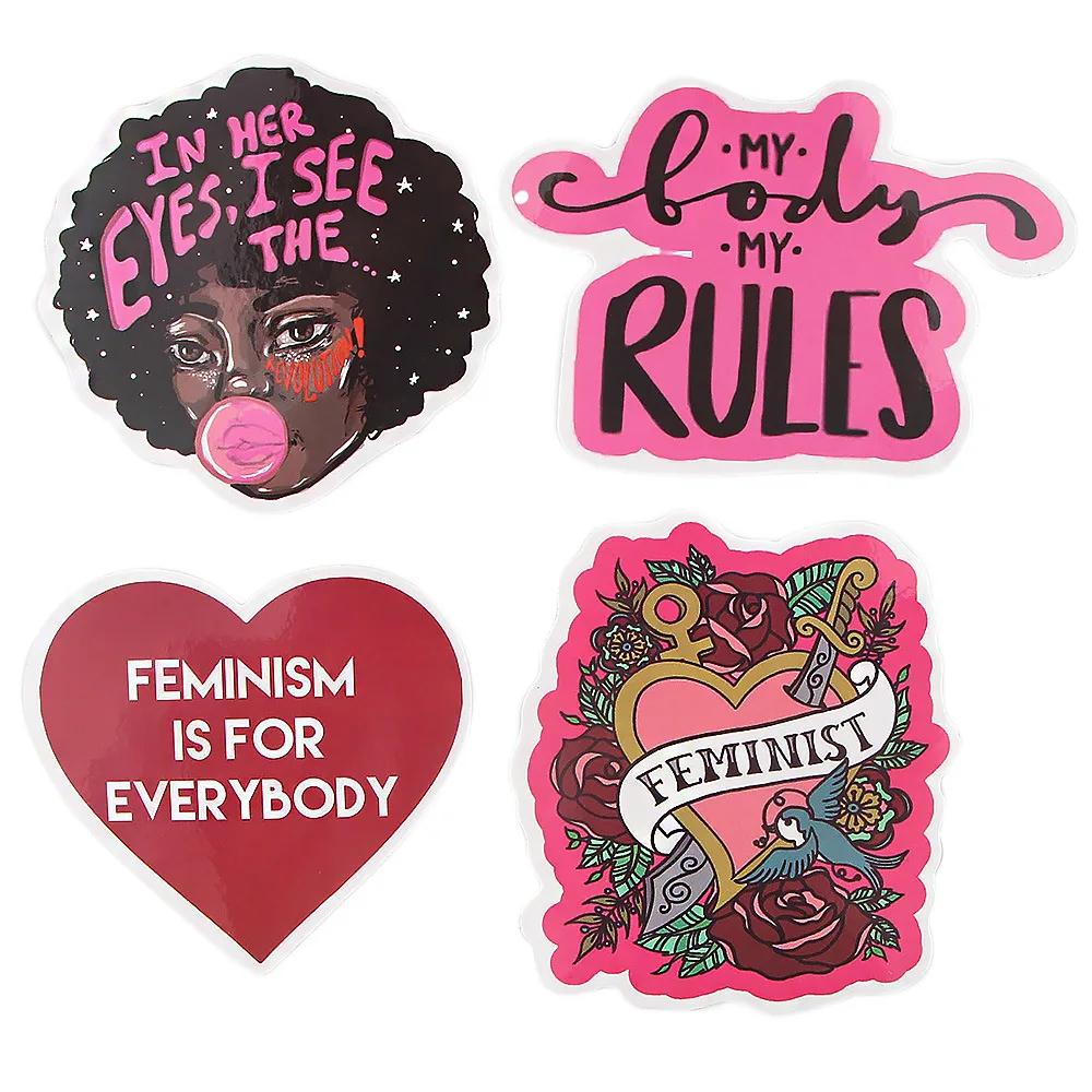 35 Uds mujeres tema Graffiti de etiqueta feminista para tel&eacute;fono Scrapbooking &aacute;lbum diario decorativo adhesivo de papeler&iacute;a etiquetas de regalo-3