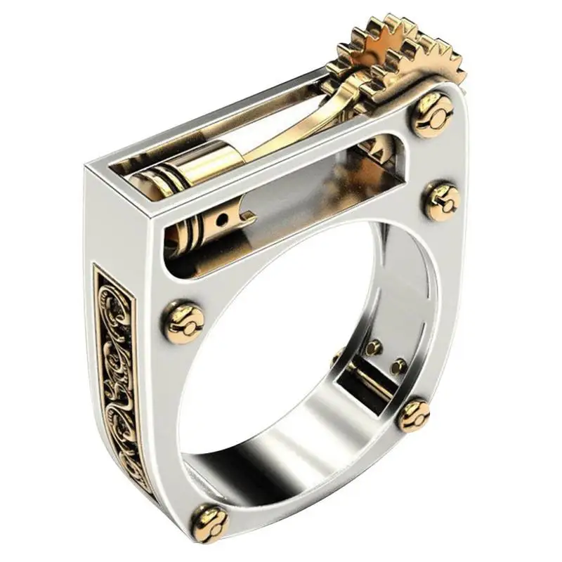 Новое модное механическое колесо для мужчин и женщин кольцо из легированной