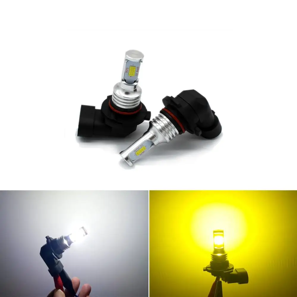 

2Pcs 9005 12V-24V Beam Angle High Brightness White LED Daytime Running High Beam Lights Yellow Fog Light Bulbs