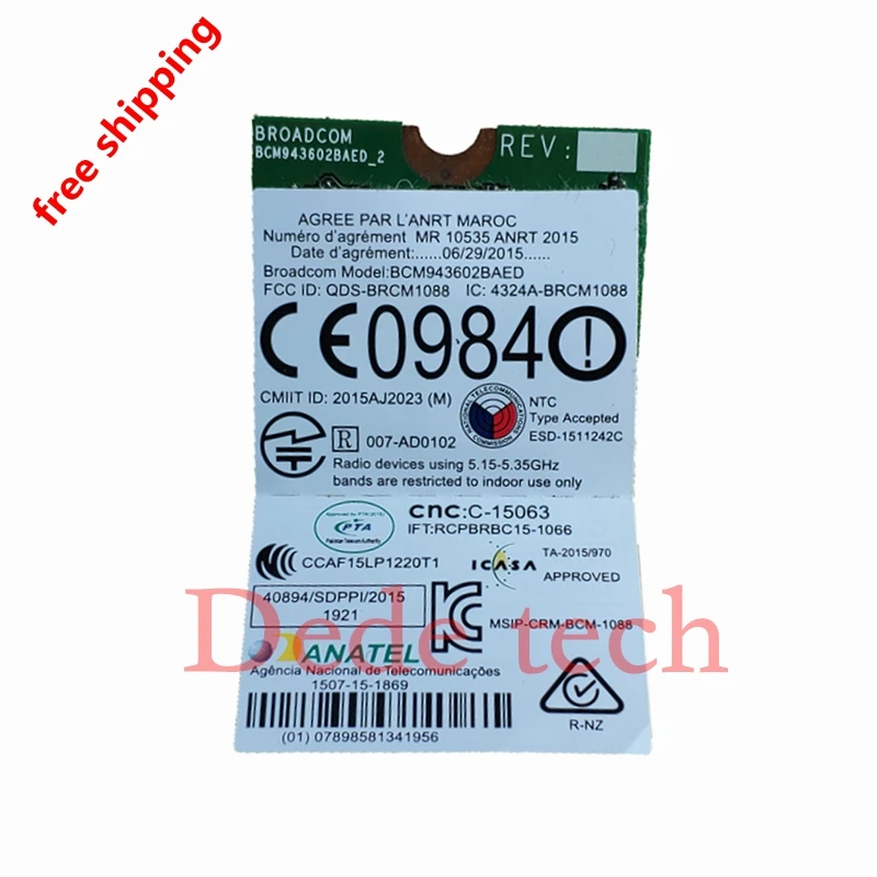 Беспроводная карта адаптера для Hackintoshl DW1830 bcm93602based NGFF M.2 WiFi WLAN Bluetooth 4 1 802.11ac 1300