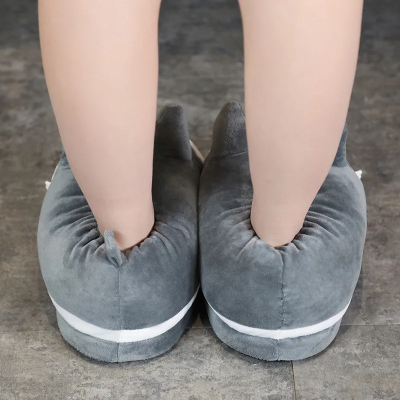 36-44yead Cute dog husky warm cotton slippers fat shoes men and women couple's bedroom cotton shoes mute