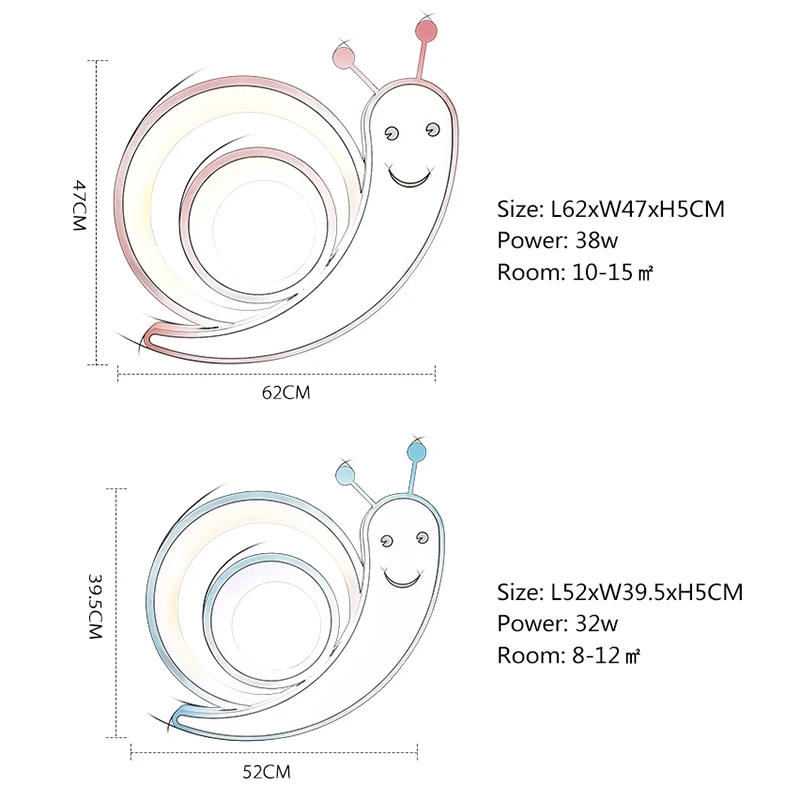 

Snails children's room ceiling chandelier pink/blue/white led chandelier Hardware+acrylic modern chandelier lighting fixtures
