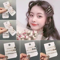 new fashion 3pcsset heart hair clip for women korean hairpin geometric metal hair barrettes girl hair accessories hairgrip