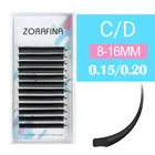 Черные матосветильник кластеры для наращивания ресниц ZORAFINA, шелковые пушистые ресницы, отдельные ресницы для наращивания